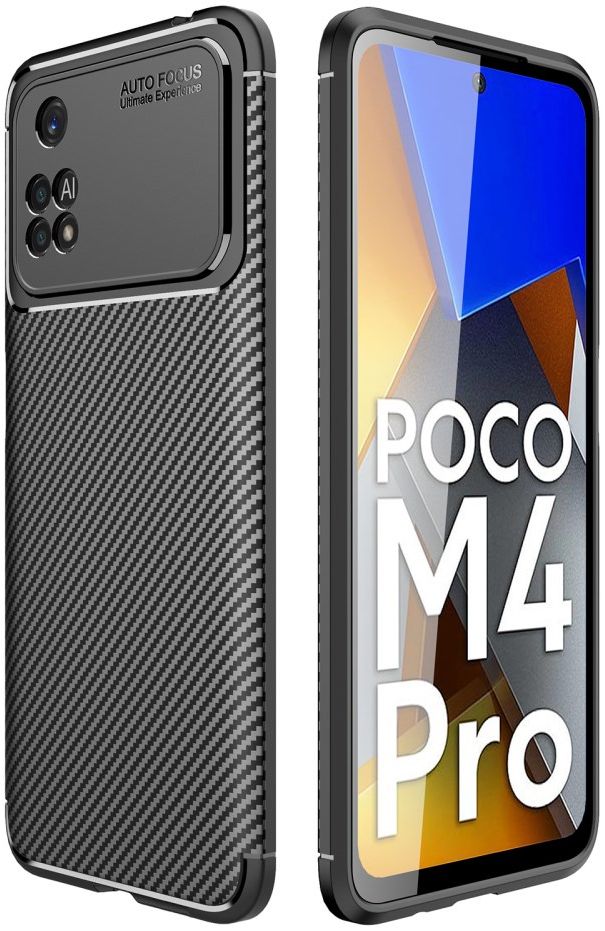 Xiaomi Poco M4 Pro 4G Hoesje Siliconen Carbon TPU Back Cover Zwart afbeelding 10
