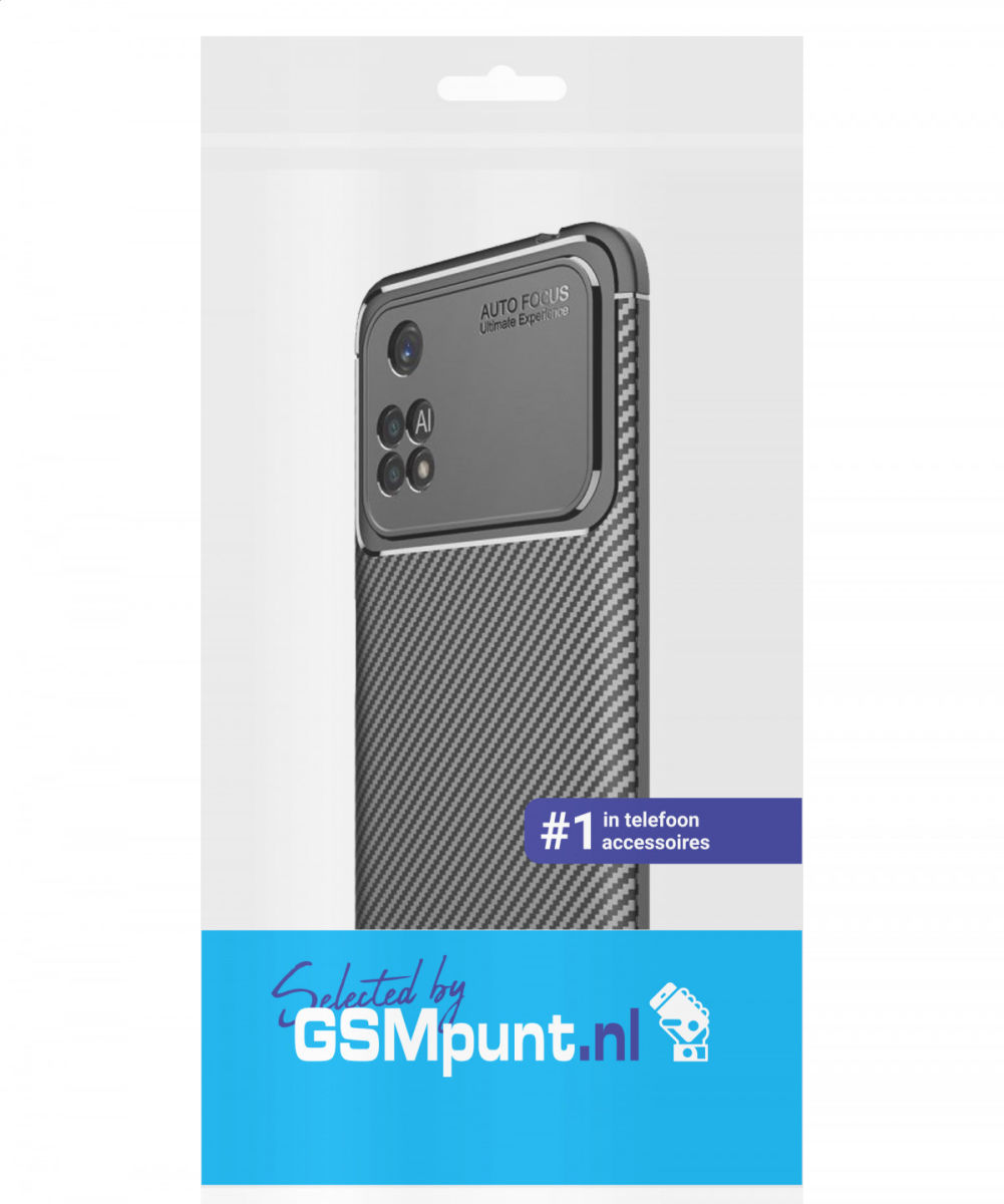 Xiaomi Poco M4 Pro 4G Hoesje Siliconen Carbon TPU Back Cover Zwart afbeelding 11