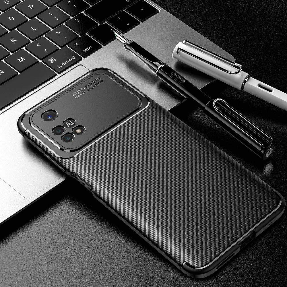 Xiaomi Poco M4 Pro 4G Hoesje Siliconen Carbon TPU Back Cover Zwart afbeelding 5