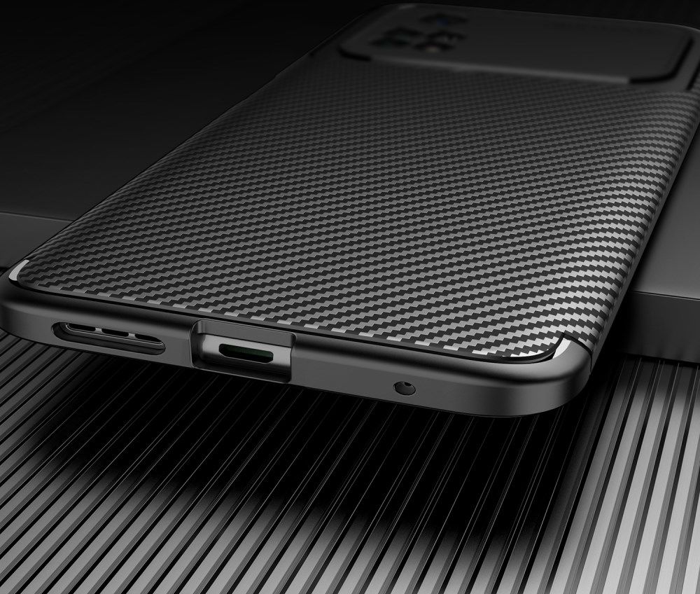 Xiaomi Poco M4 Pro 4G Hoesje Siliconen Carbon TPU Back Cover Zwart afbeelding 7