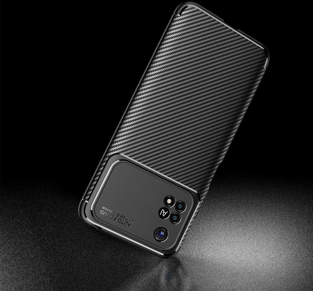 Xiaomi Poco M4 Pro 4G Hoesje Siliconen Carbon TPU Back Cover Zwart afbeelding 9
