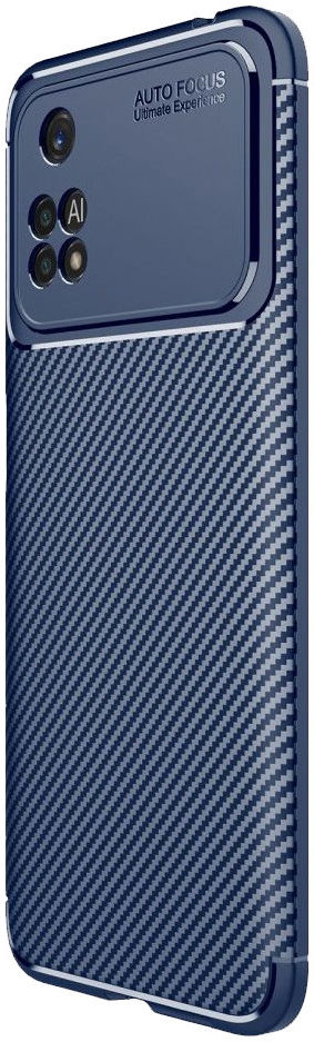 Xiaomi Poco M4 Pro 4G Hoesje Siliconen Carbon TPU Back Cover Blauw afbeelding 1