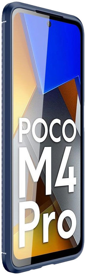 Xiaomi Poco M4 Pro 4G Hoesje Siliconen Carbon TPU Back Cover Blauw afbeelding 2