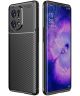 Oppo Find X5 Hoesje Siliconen Carbon TPU Back Cover Zwart