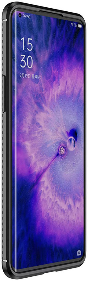 Oppo Find X5 Pro Hoesje Siliconen Carbon TPU Back Cover Zwart afbeelding 2