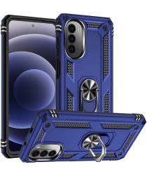 Motorola Moto G52 Hoesje Hybride Kickstand Back Cover Blauw
