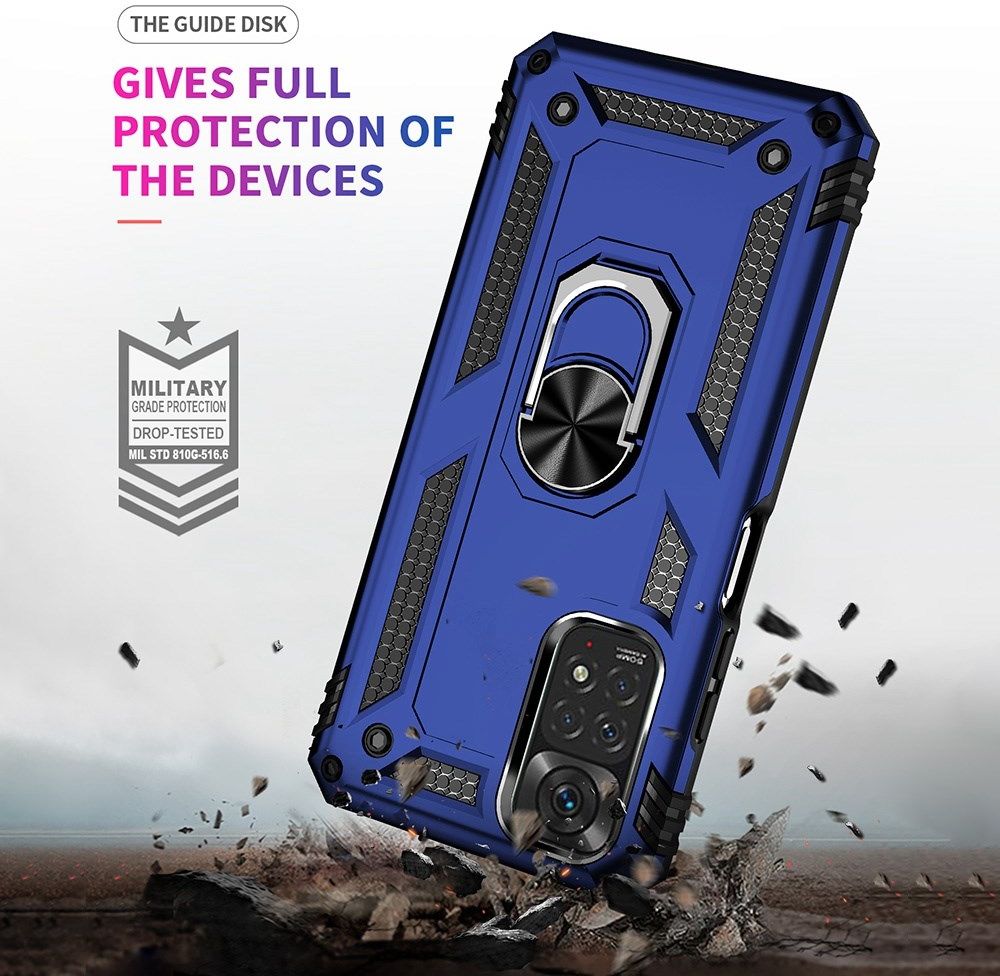 Xiaomi Redmi Note 11 / 11S Hoesje Hybride Kickstand Back Cover Blauw afbeelding 5