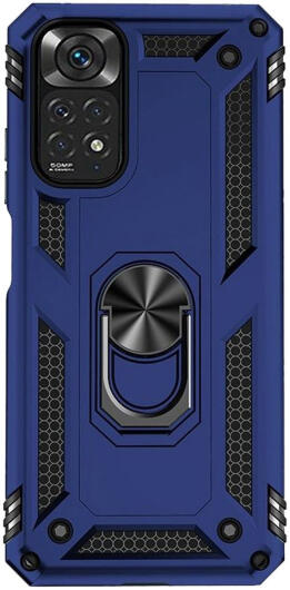 Xiaomi Redmi Note 11 / 11S Hoesje Hybride Kickstand Back Cover Blauw afbeelding 3