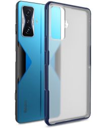 Xiaomi Poco F4 GT Hoesje Armor Back Cover Transparant Blauw