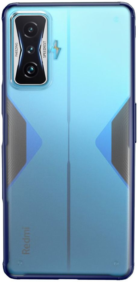 Xiaomi Poco F4 GT Hoesje Armor Back Cover Transparant Blauw afbeelding 2