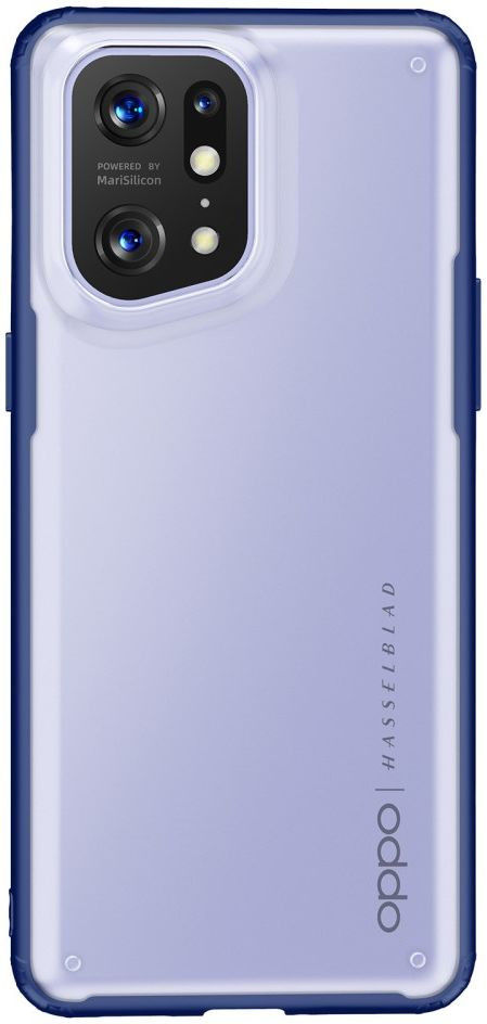 Oppo Find X5 Hoesje Armor Back Cover Transparant Blauw afbeelding 2