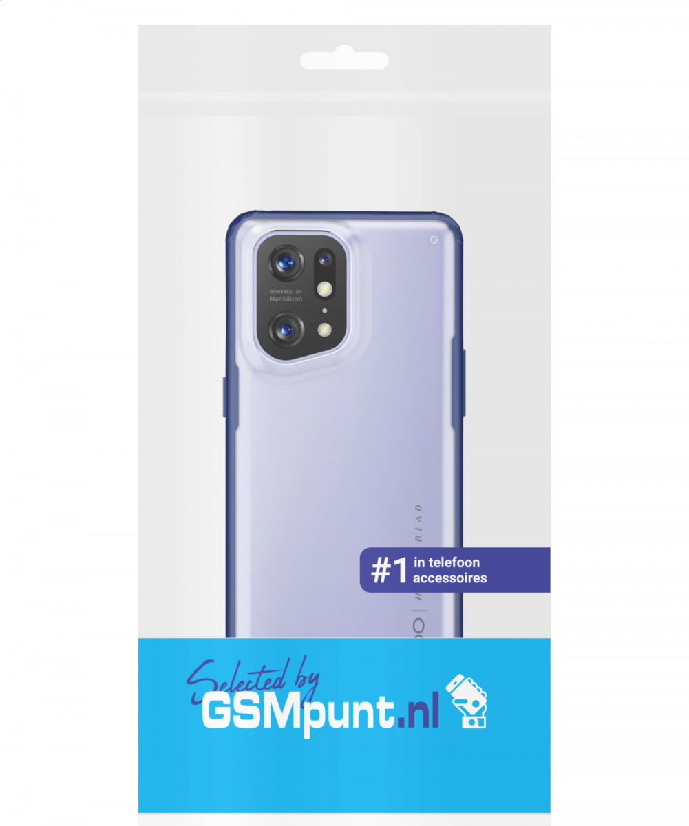 Oppo Find X5 Hoesje Armor Back Cover Transparant Blauw afbeelding 7