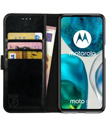 Rosso Element Motorola Moto G52 Hoesje Book Cover Wallet Zwart Hoesjes