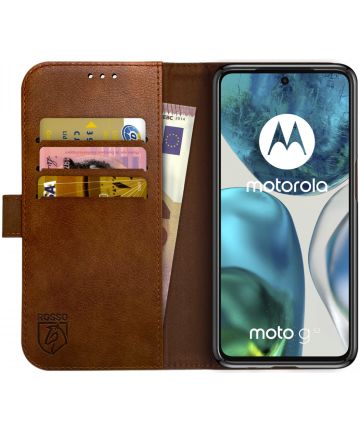Rosso Element Motorola Moto G52 Hoesje Book Cover Wallet Bruin Hoesjes