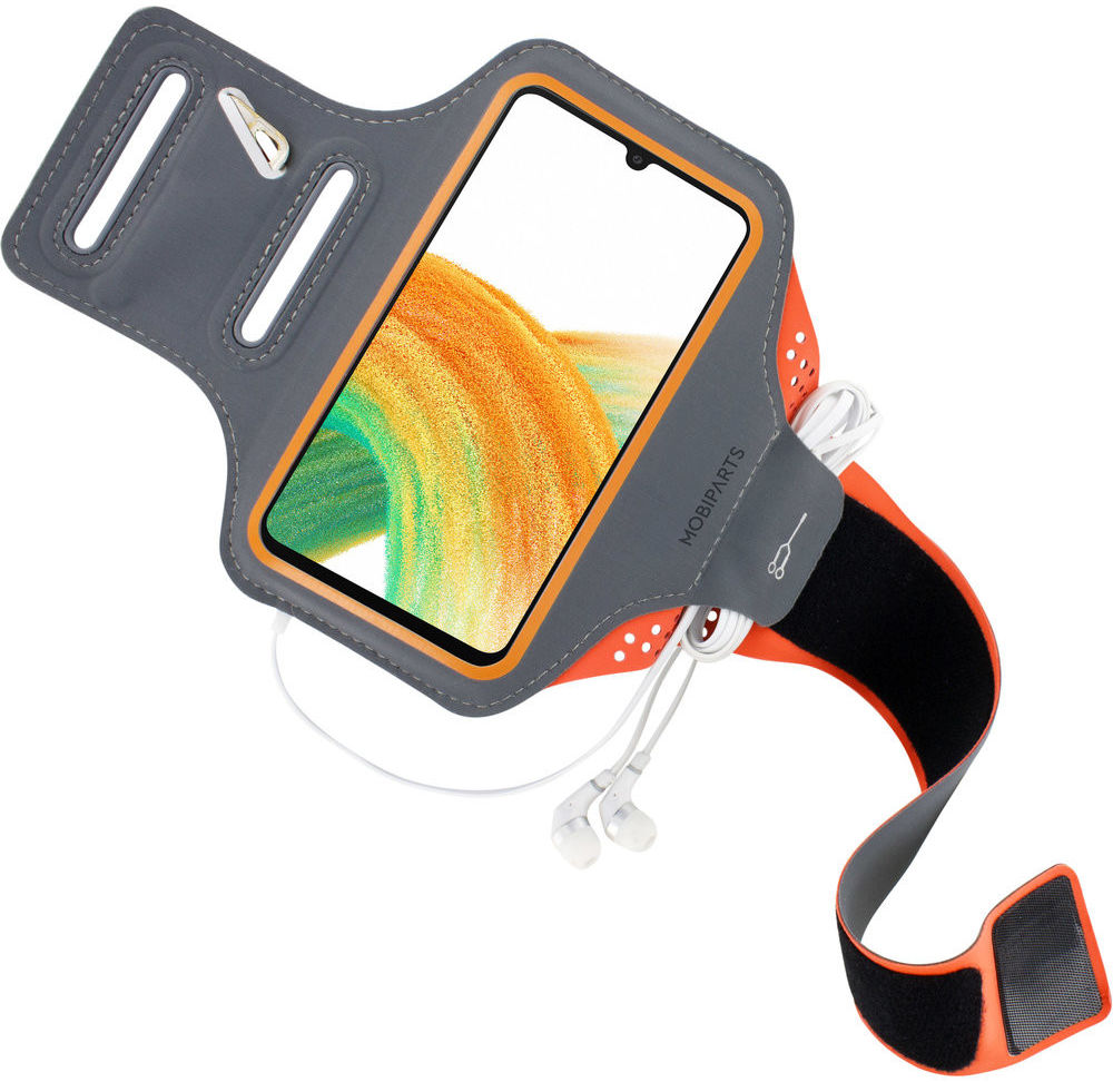 Mobiparts Comfort Fit Armband Samsung Galaxy A33 Sporthoesje Oranje afbeelding 2