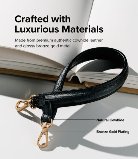 Ringke Folio Signature Leather Hand Strap Lederen Telefoonkoord Beige afbeelding 5