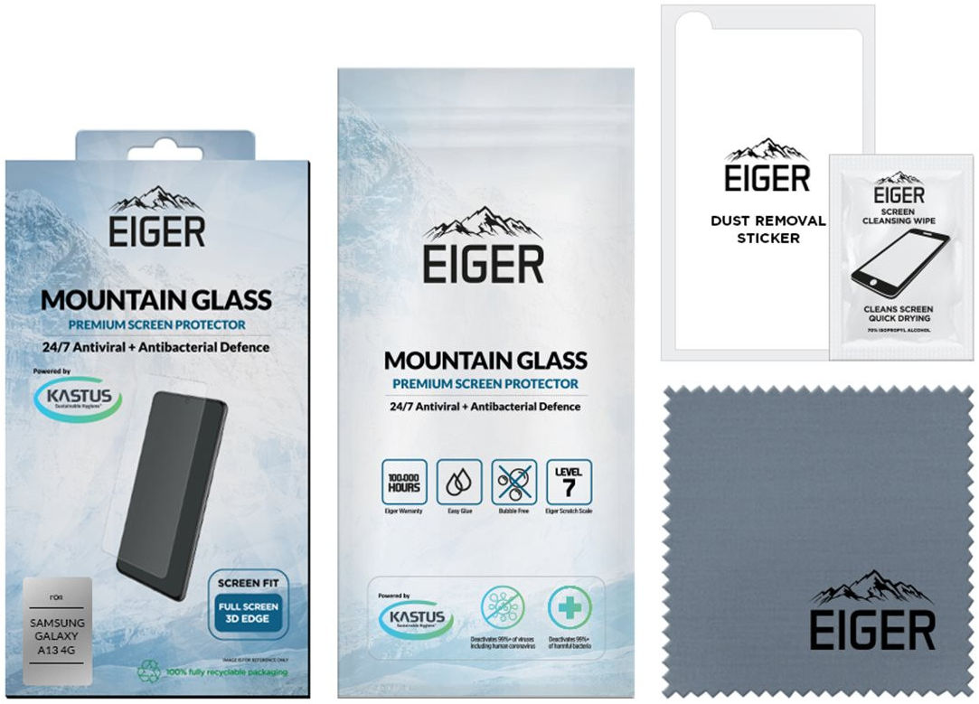 Eiger Samsung Galaxy A13 4G Tempered Glass 3D Fingerprint Friendly afbeelding 4