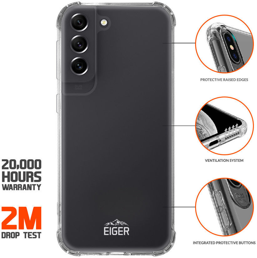 Eiger Ice Grip Series Samsung Galaxy S21 FE Hoesje TPU Transparant afbeelding 2