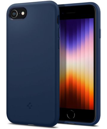 Spigen Silicone Fit iPhone 7/8/SE (2020/2022) Hoesje Back Cover Blauw Hoesjes