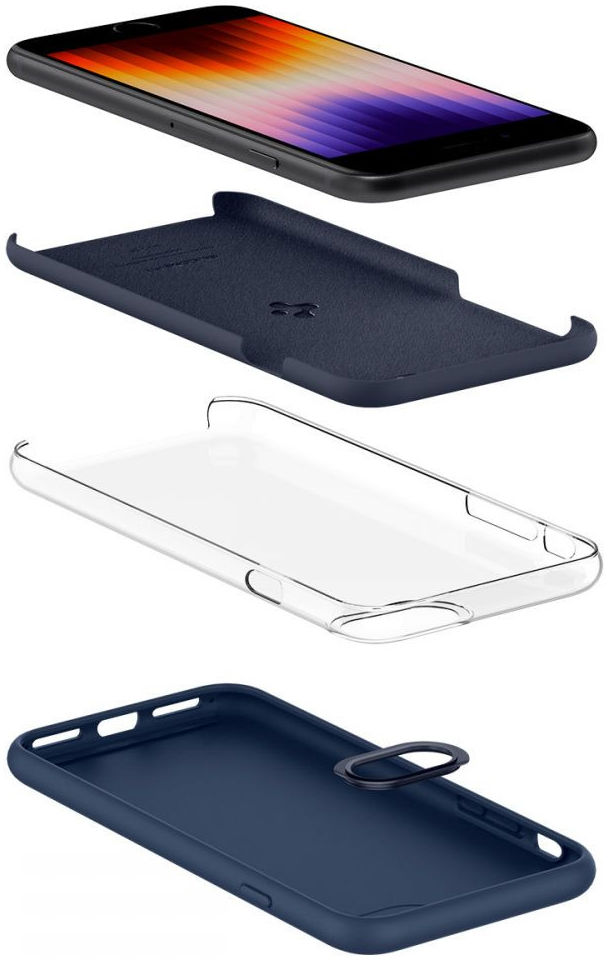 Spigen Silicone Fit iPhone 7/8/SE (2020/2022) Hoesje Back Cover Blauw afbeelding 4