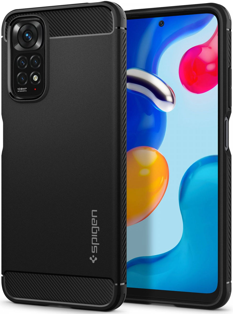 Spigen Rugged Armor Xiaomi Redmi Note 11 / 11S Hoesje Back Cover Zwart afbeelding 1