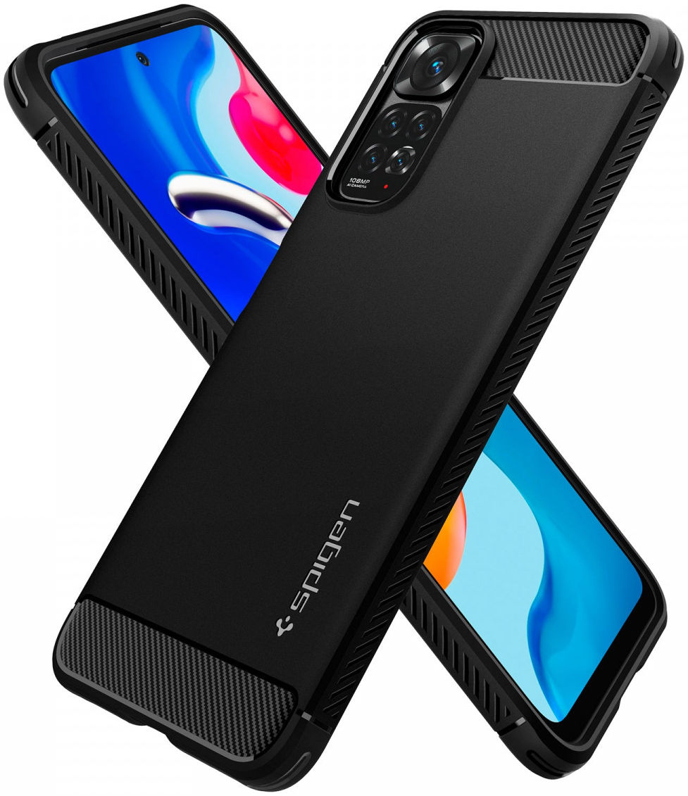 Spigen Rugged Armor Xiaomi Redmi Note 11 / 11S Hoesje Back Cover Zwart afbeelding 2