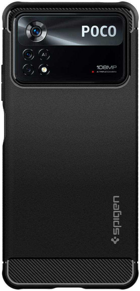 Spigen Rugged Armor Xiaomi Poco X4 Pro 5G Hoesje Back Cover Zwart afbeelding 4