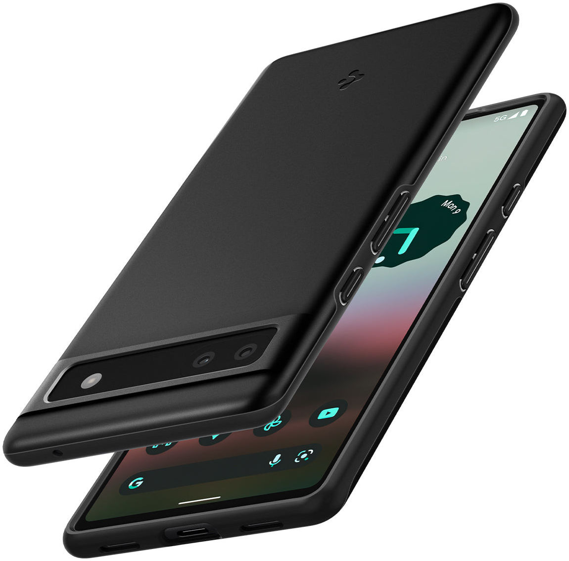 Spigen Thin Fit Google Pixel 6A Hoesje Back Cover Zwart GSMpunt.nl