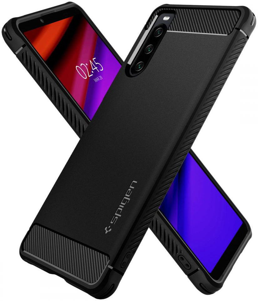 Spigen Rugged Armor Sony Xperia 10 IV Hoesje Back Cover Zwart afbeelding 8
