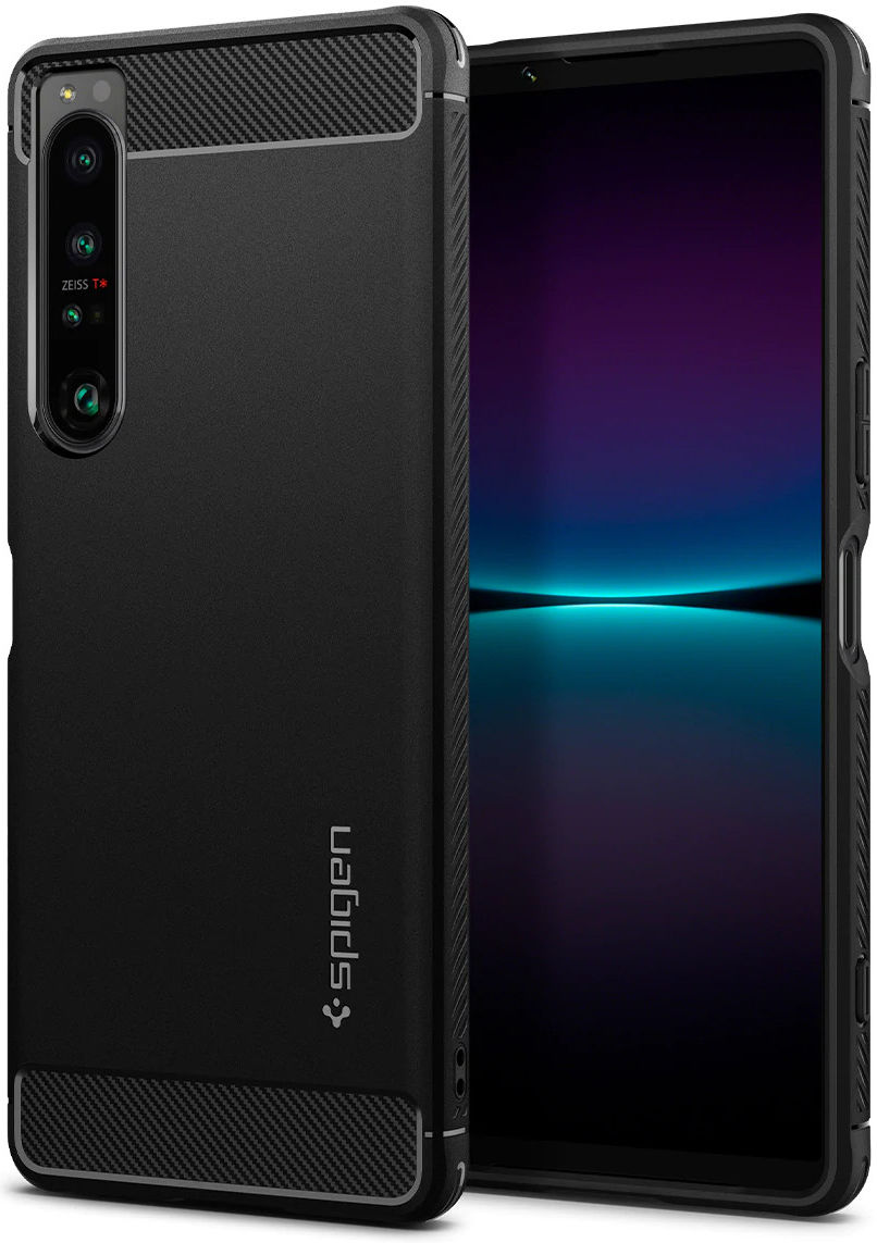 Spigen Rugged Armor Sony Xperia 1 IV Hoesje Back Cover Zwart afbeelding 1