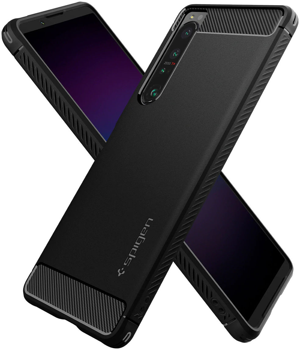 Spigen Rugged Armor Sony Xperia 1 IV Hoesje Back Cover Zwart afbeelding 4