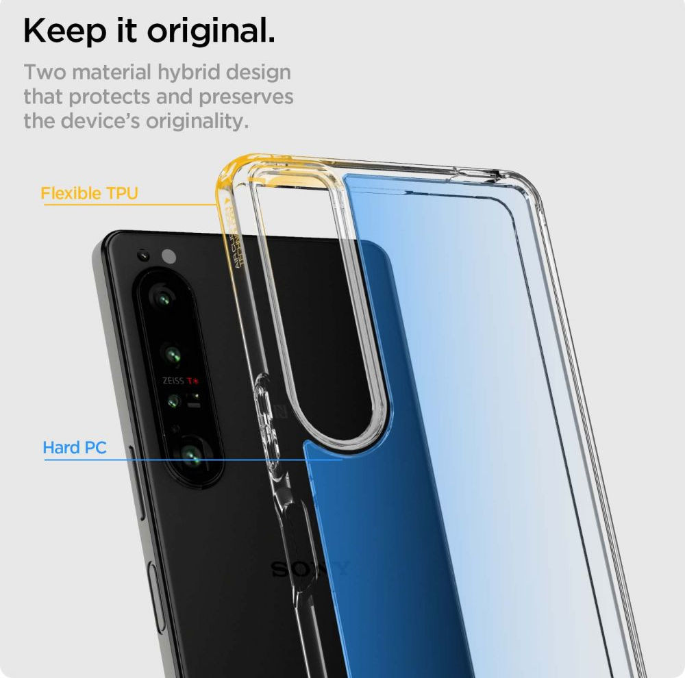 Spigen Ultra Hybrid Sony Xperia 1 IV Hoesje Back Cover Transparant afbeelding 5
