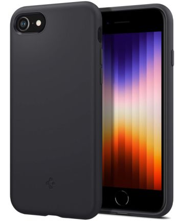 Spigen Silicone Fit iPhone 7/8/SE (2020/2022) Hoesje Back Cover Zwart Hoesjes