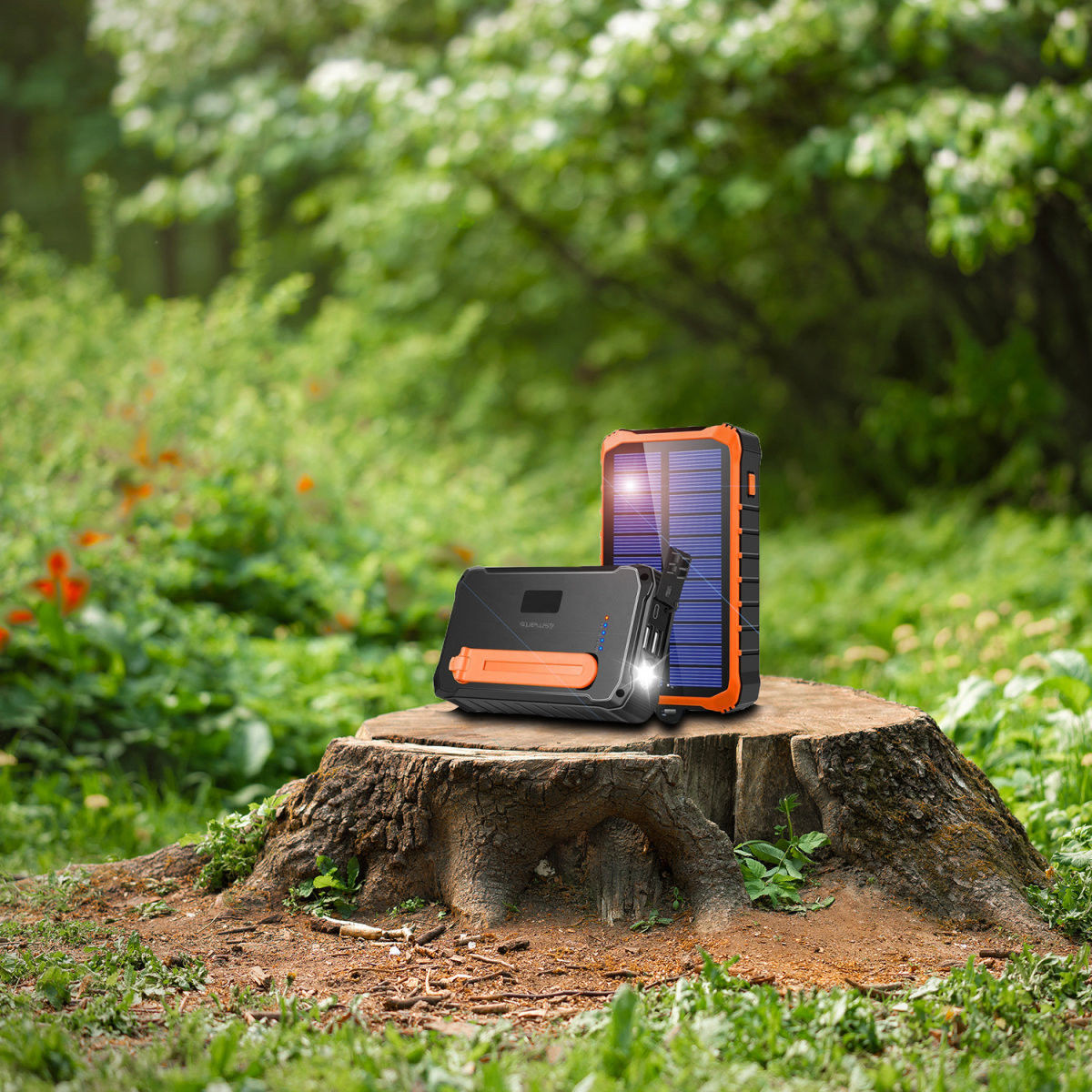 4smarts Zonnepaneel Powerbank met Handdynamo 12.000 mAh en Zaklamp afbeelding 7