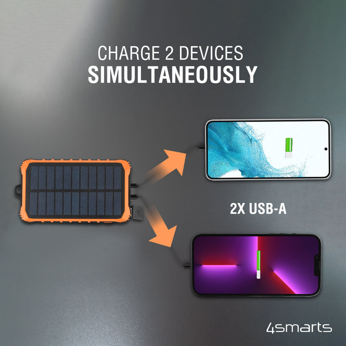 4smarts Zonnepaneel Powerbank met Handdynamo 12.000 mAh en Zaklamp afbeelding 6