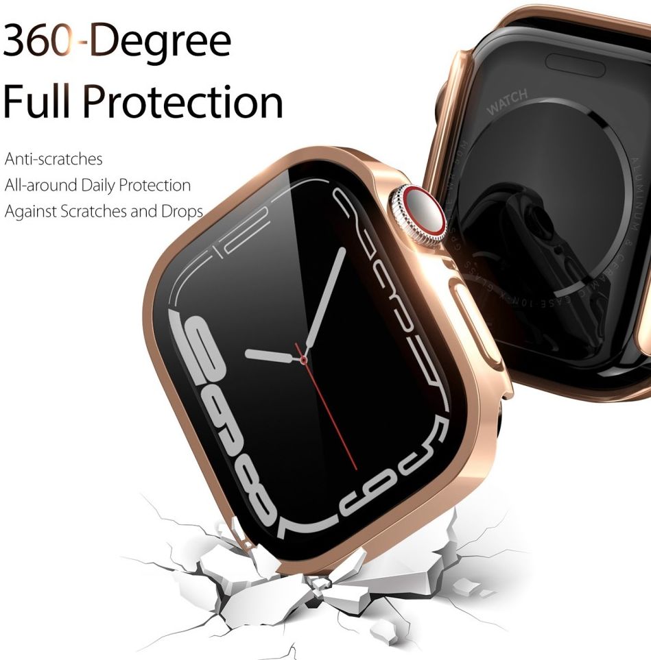 Dux Ducis Hamo Apple Watch 44MM Hoesje Full Protect Roze Goud afbeelding 3