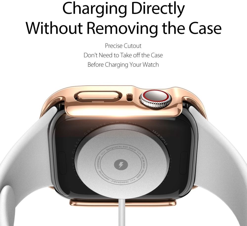 Dux Ducis Hamo Apple Watch 44MM Hoesje Full Protect Roze Goud afbeelding 5