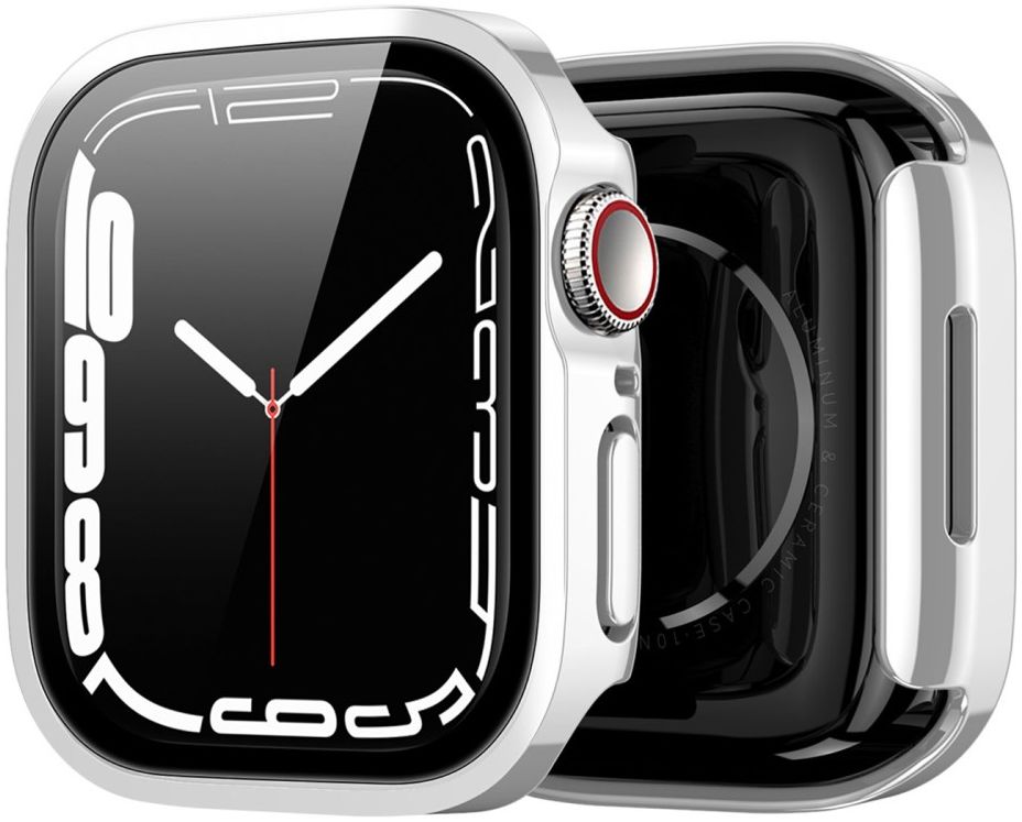Dux Ducis Hamo - Apple Watch 7 / 8 / 9 41MM Hoesje - Full Protect - Zilver afbeelding 2