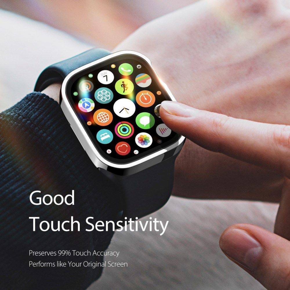 Dux Ducis Hamo - Apple Watch 7 / 8 / 9 41MM Hoesje - Full Protect - Zilver afbeelding 4