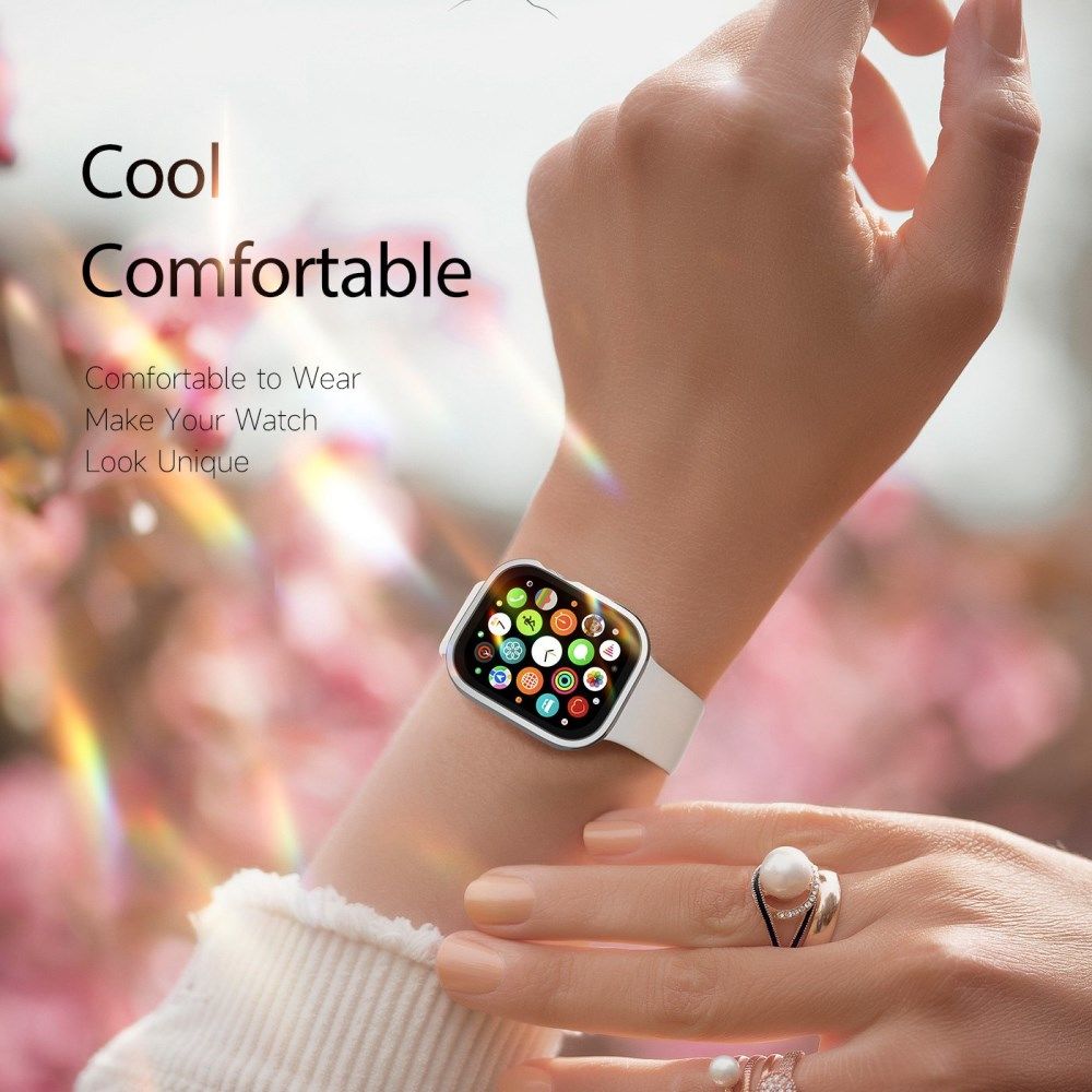 Dux Ducis Hamo - Apple Watch 7 / 8 / 9 41MM Hoesje - Full Protect - Zilver afbeelding 6