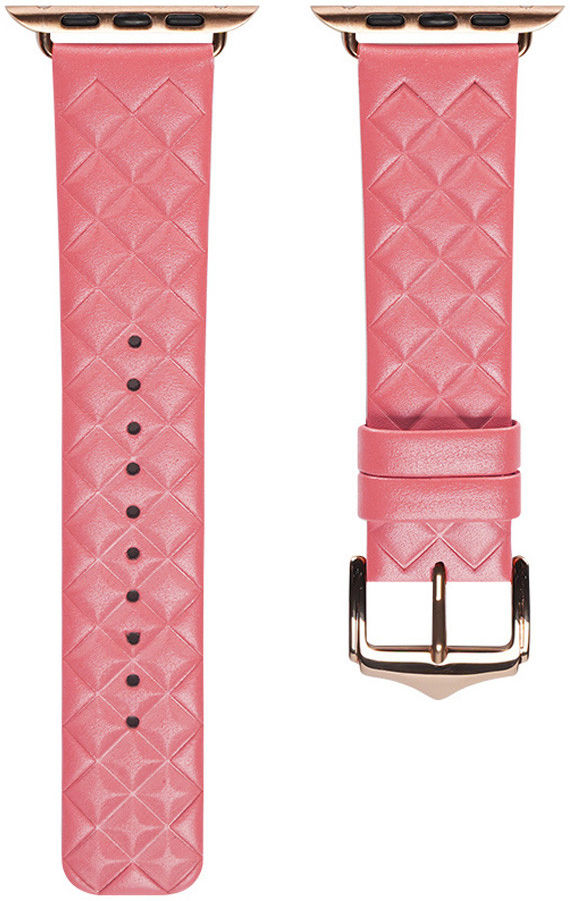 Dux Ducis - Apple Watch Band - 1-10/SE/Ultra - 49/46/45/44/42MM - Leer - Roze afbeelding 1