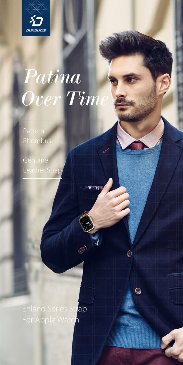 Dux Ducis - Apple Watch Band - 1-10/SE/Ultra - 49/46/45/44/42MM - Leer - Roze afbeelding 7