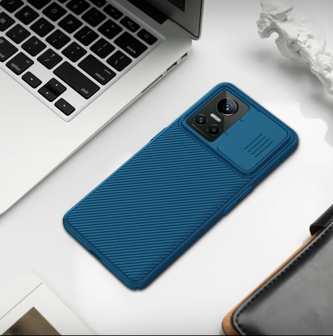 Nillkin CamShield Realme GT Neo 3 Hoesje met Camera Slider Blauw afbeelding 5