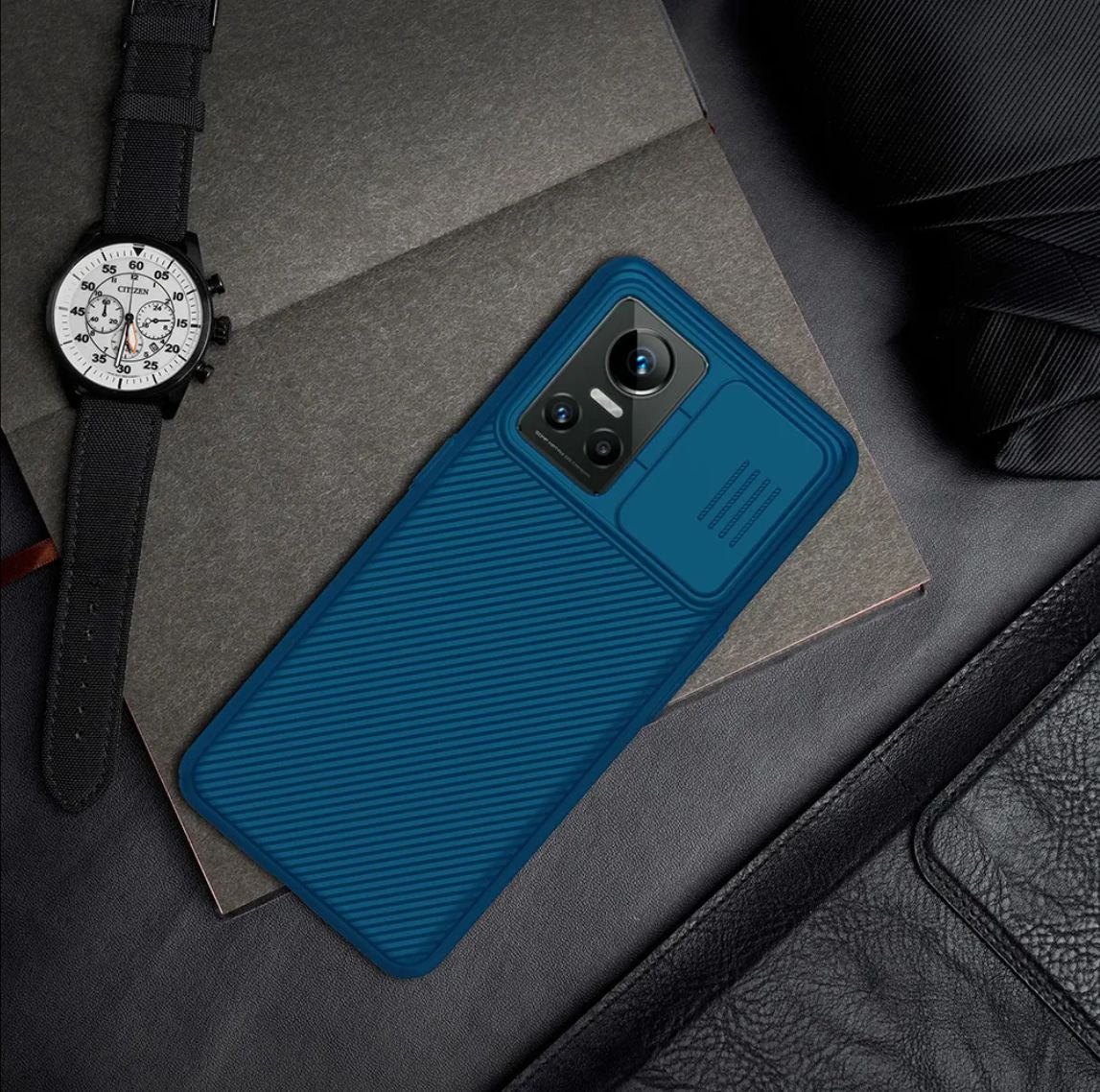 Nillkin CamShield Realme GT Neo 3 Hoesje met Camera Slider Blauw afbeelding 6