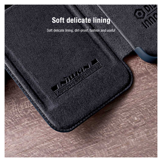 Nillkin Qin Pro Xiaomi Redmi Note 11 Pro Hoesje Camera Slider Zwart afbeelding 7