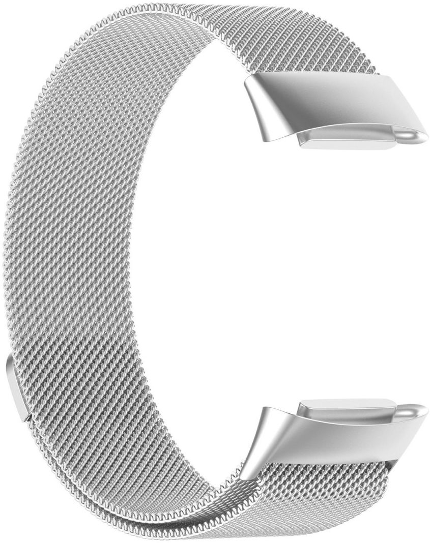 Fitbit Charge 5 Bandje Milanese Staal met Magneetsluiting Zilver afbeelding 3