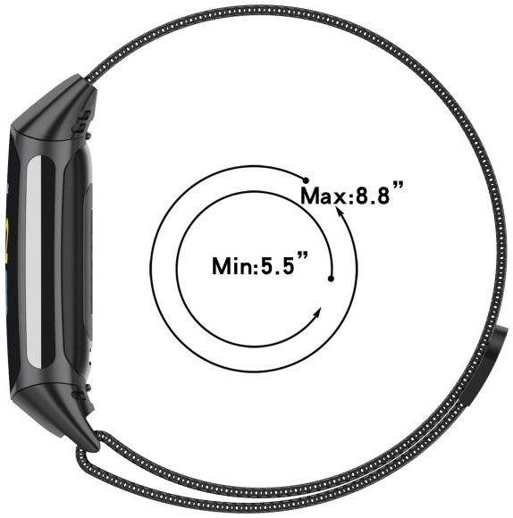 Fitbit Charge 5 Bandje Milanese Staal met Magneetsluiting Zilver afbeelding 8