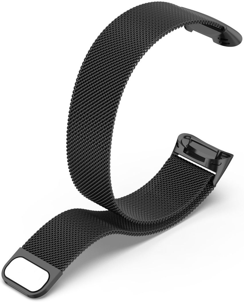 Fitbit Charge 5 Bandje Milanese Staal met Magneetsluiting Zwart afbeelding 2