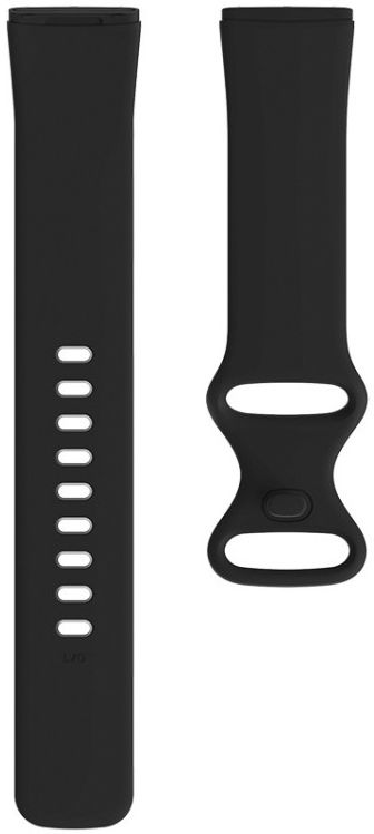 Fitbit Versa 3 / Sense Bandje - Siliconen met Drukknoop Sluiting - Zwart afbeelding 2