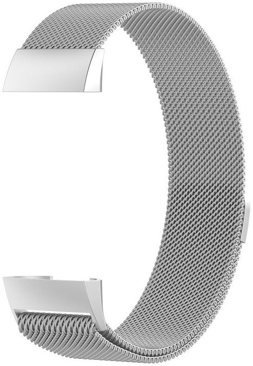 Fitbit Charge 4 / Charge 3 Bandje Milanese Staal Magnetisch Zilver afbeelding 2